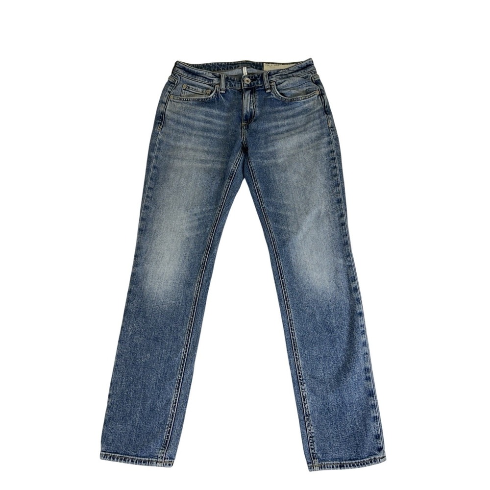 rag & bone Dre Low-Rise Slim Boyfriend Jeans Monterosso Blue 25‎ Vintage Stretch